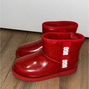 UGG Red Classic Clear Mini Waterproof Boots Women’s Size 5